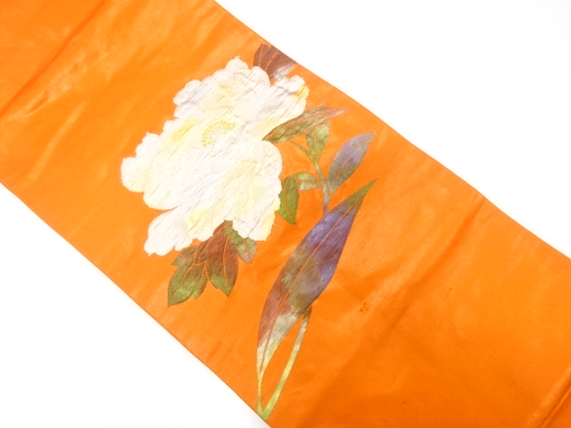 JAPANESE NAGOYA OBI / WOVEN PEONY